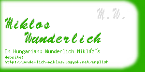 miklos wunderlich business card